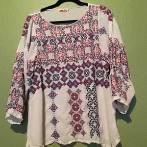 Johnny Was embroidered blouse boho
